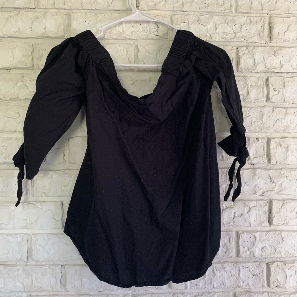 Black off the shoulder top